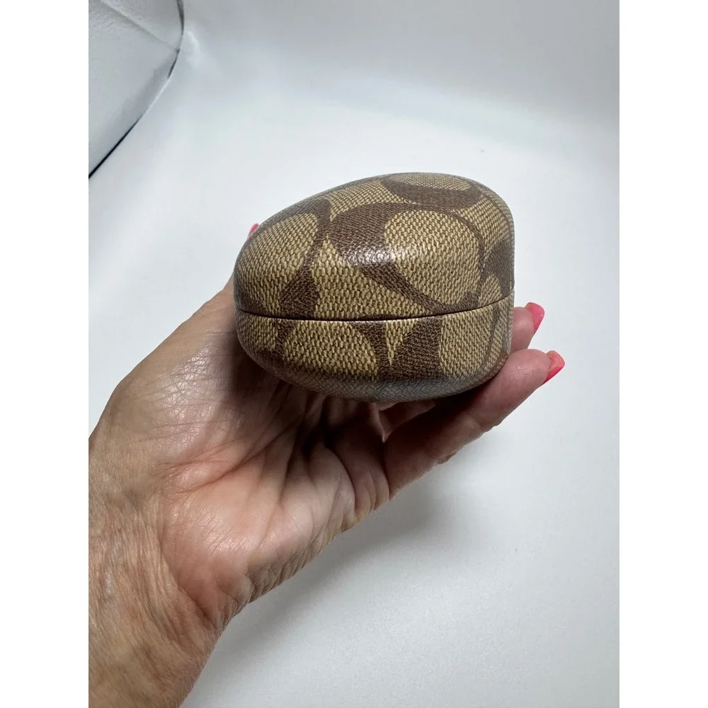 Coach Signature Monogram Hard Shell Sunglasses Eyeglasses Case with Cloth Brown